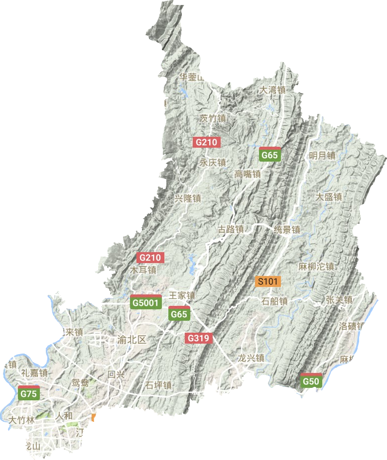 渝北區地形圖