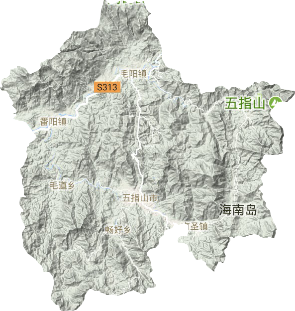 五指山市地形圖