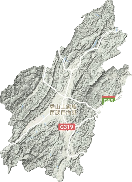 秀山土家族苗族自治縣地形圖