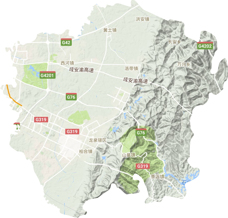 龍泉驛區地形圖