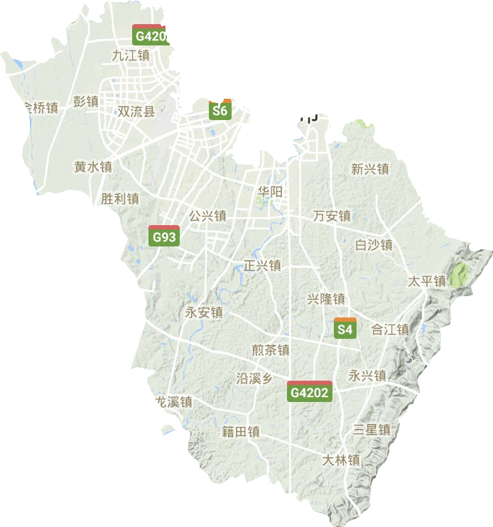雙流區地形圖