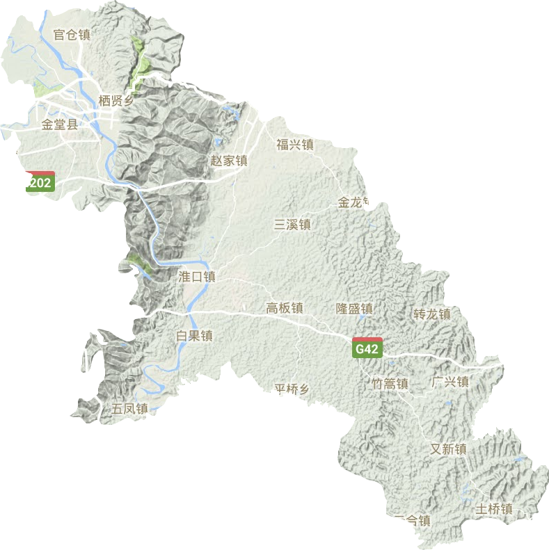 金堂縣地形圖