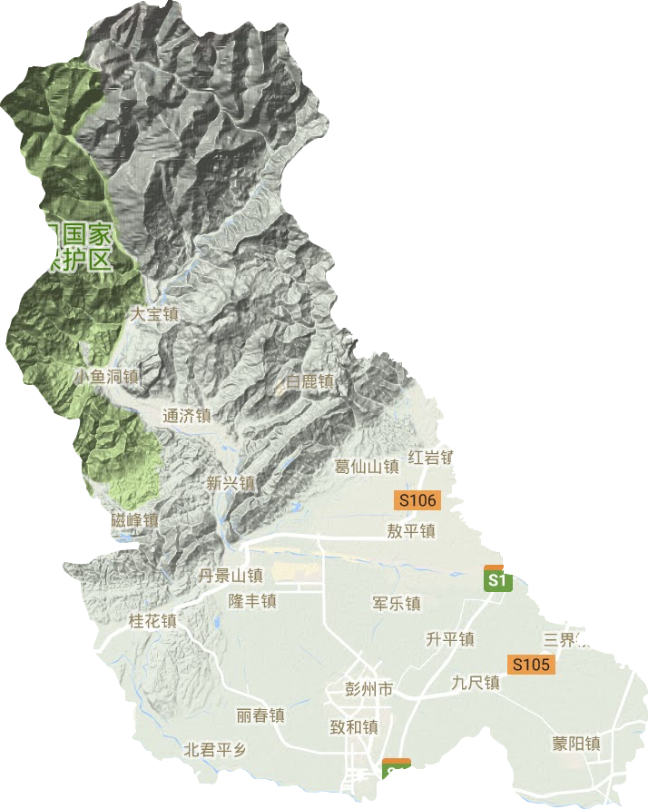 彭州市地形圖