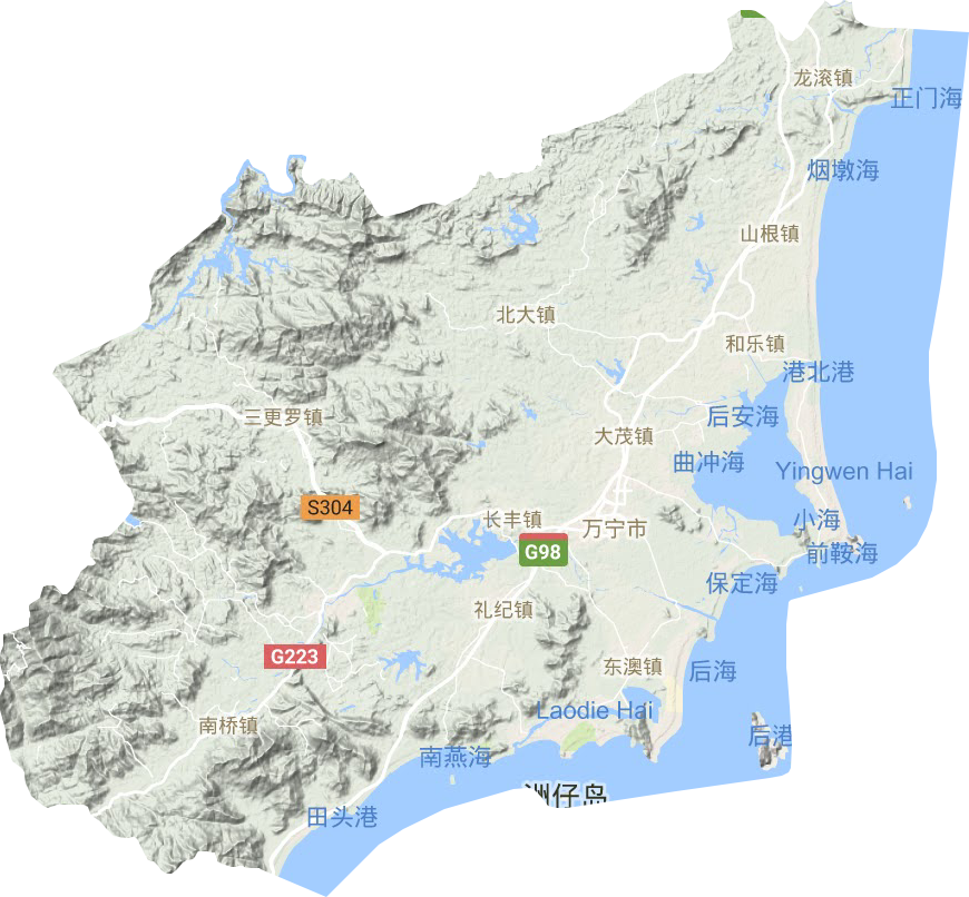 萬寧市地形圖
