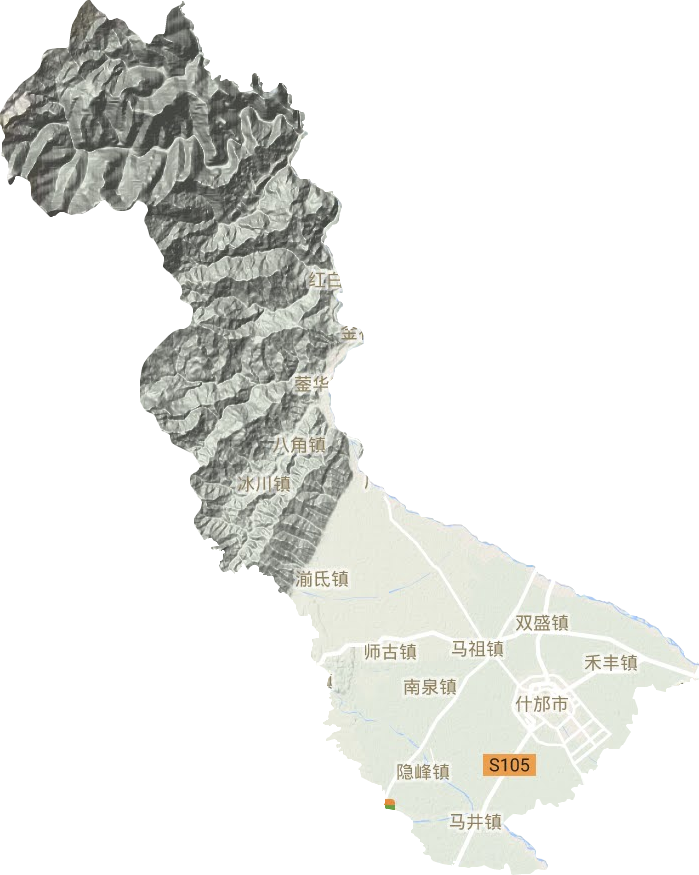 什邡市地形圖