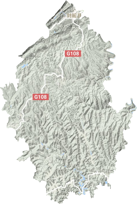 劍閣縣地形圖