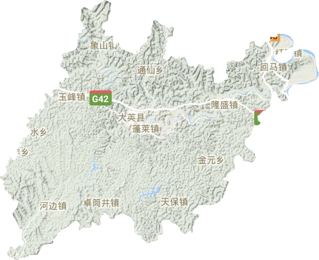 大英縣地形圖