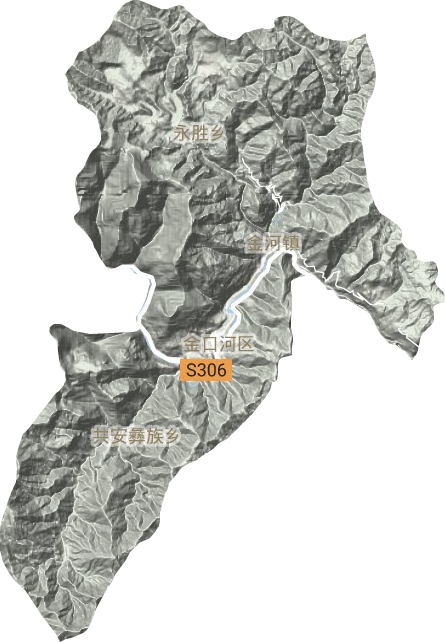 金口河區地形圖