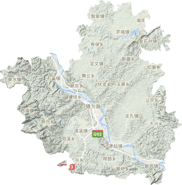 犍為縣地形圖