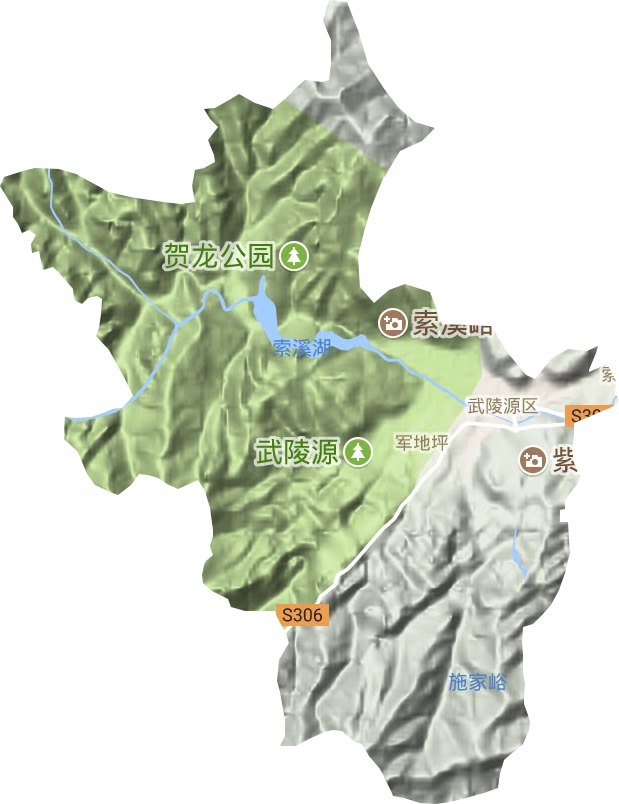 軍地坪街道地形圖