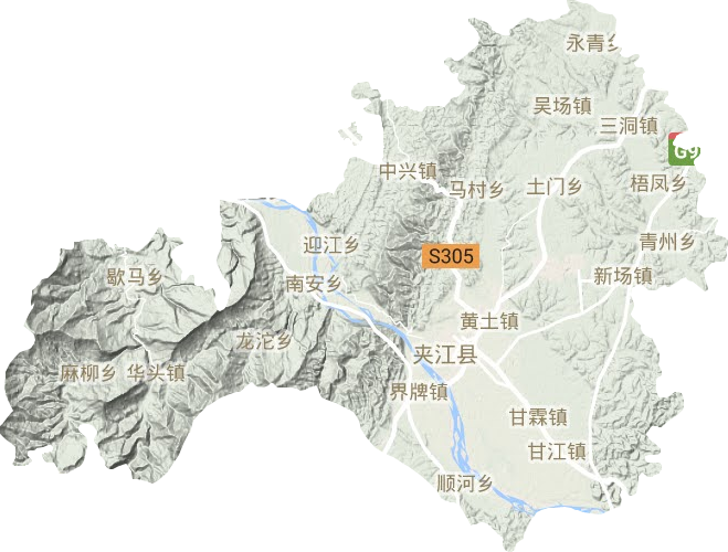 夾江縣地形圖