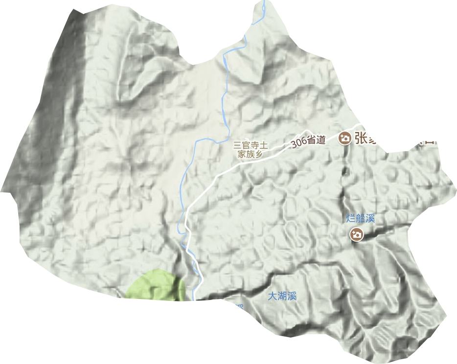 三官寺土家族鄉地形圖