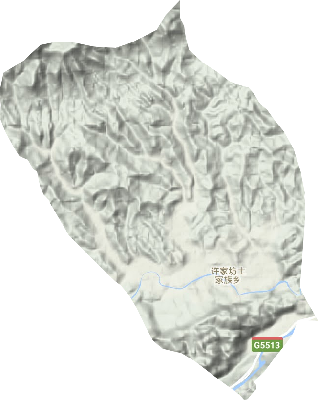許家坊土家族鄉地形圖