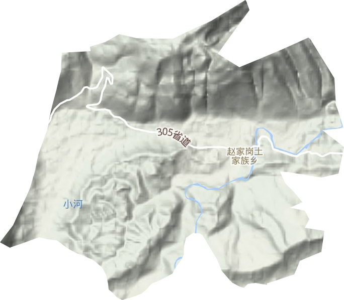 趙家崗土家族鄉地形圖