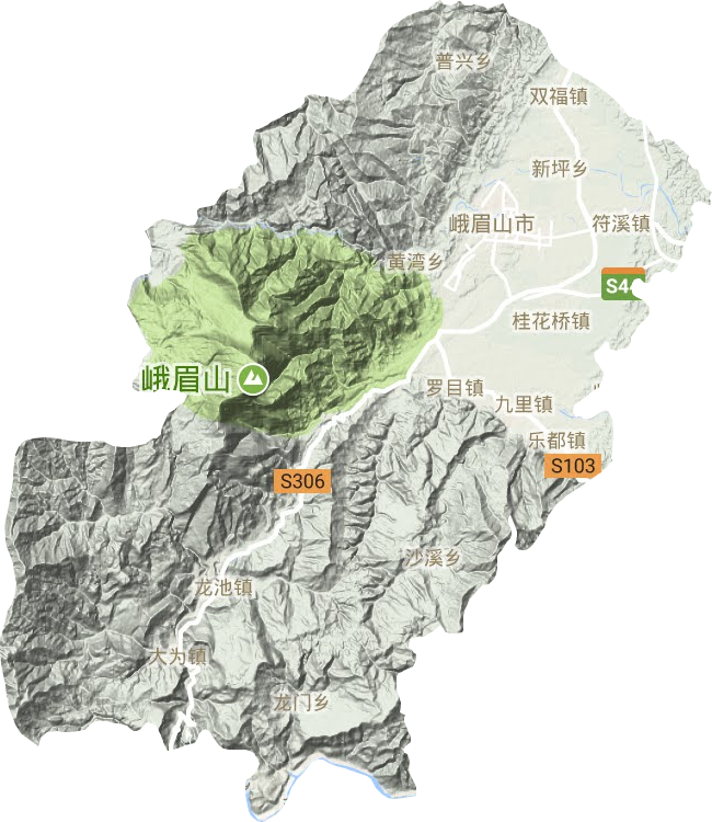 峨眉山市地形圖