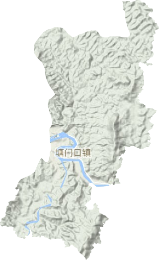 塘門口鎮地形圖