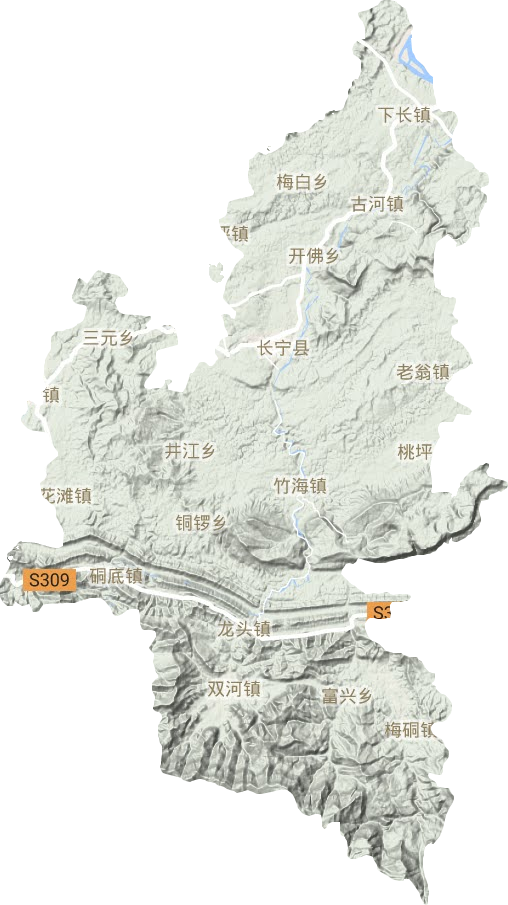 長(zhǎng)寧縣地形圖