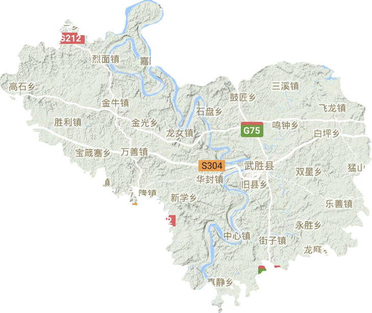 武勝縣地形圖