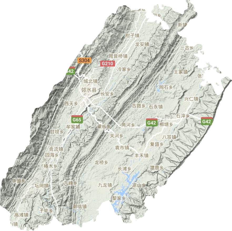 鄰水縣地形圖