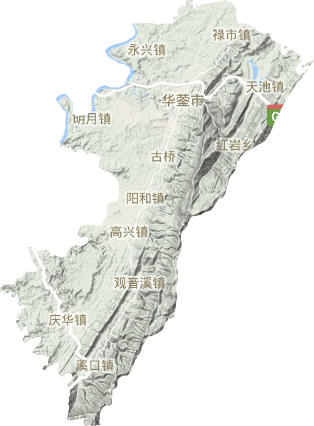 華鎣市地形圖