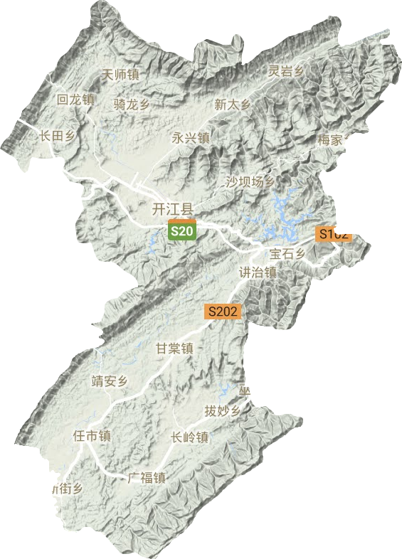 開江縣地形圖