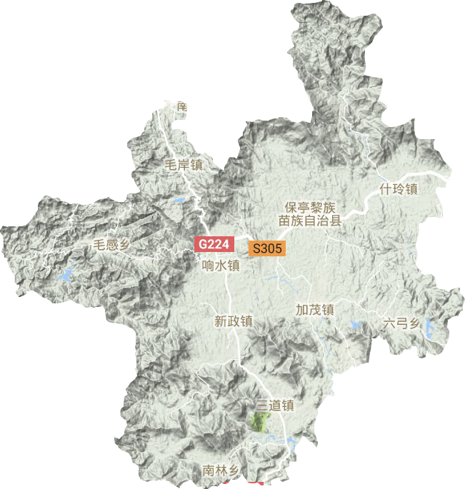 保亭黎族苗族自治縣地形圖