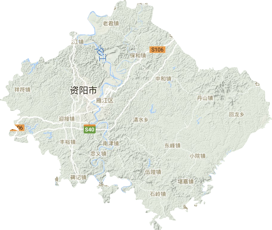 雁江區地形圖
