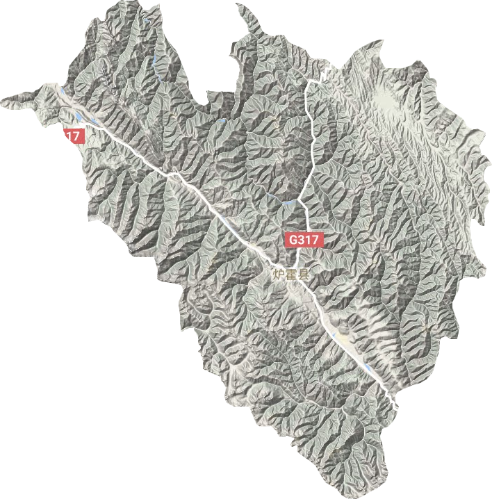 爐霍縣地形圖
