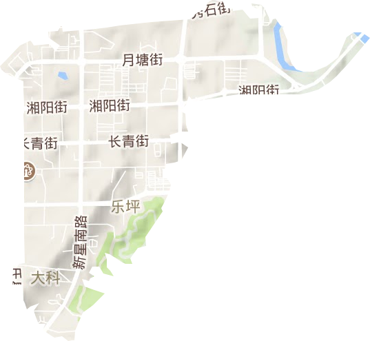 樂坪街道地形圖