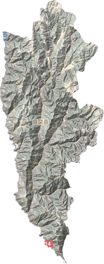 得榮縣地形圖