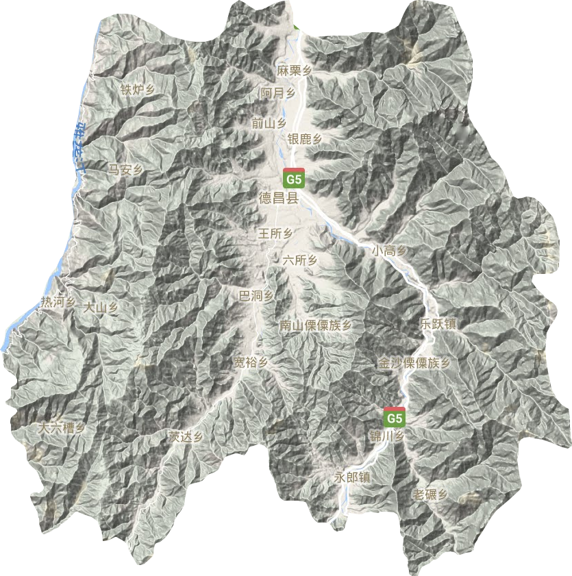 德昌縣地形圖