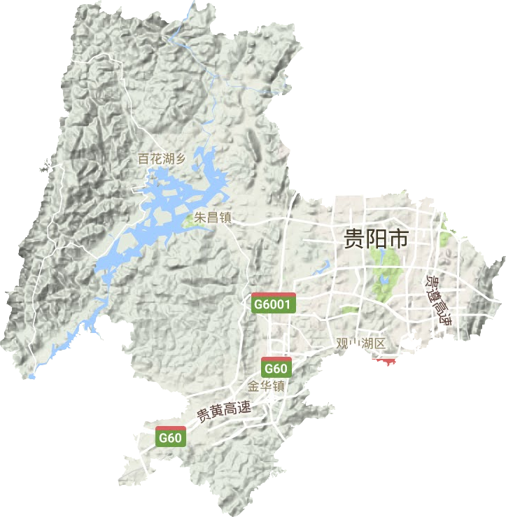 觀山湖區地形圖