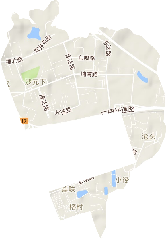 荔聯街道地形圖