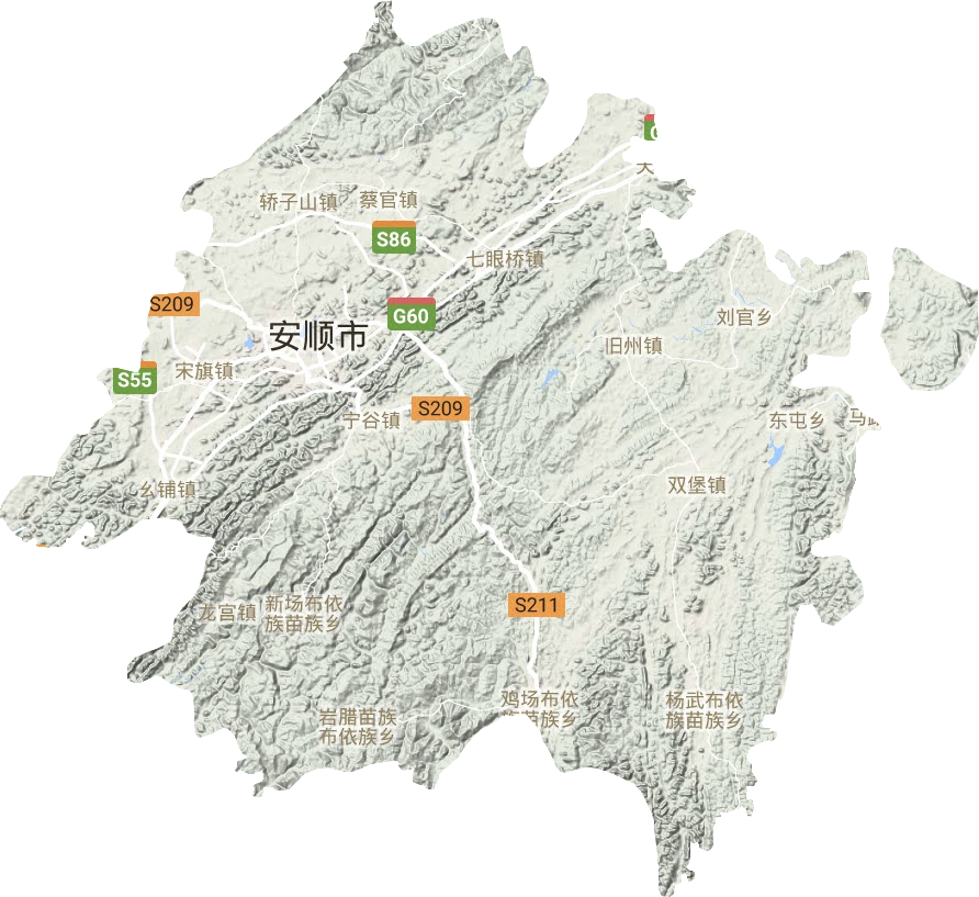西秀區(qū)地形圖