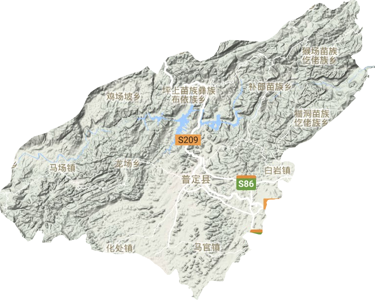 普定縣地形圖
