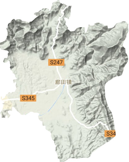 廊田鎮(zhèn)地形圖