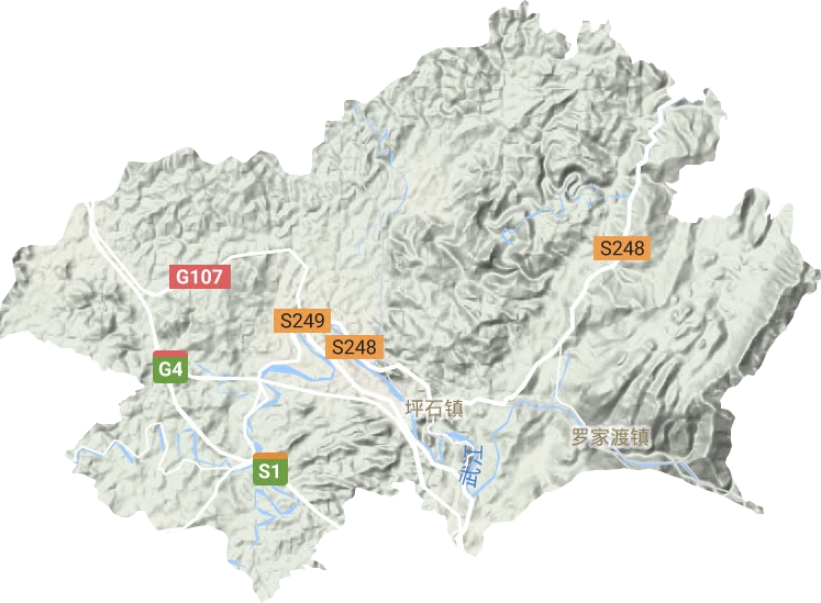 坪石鎮地形圖