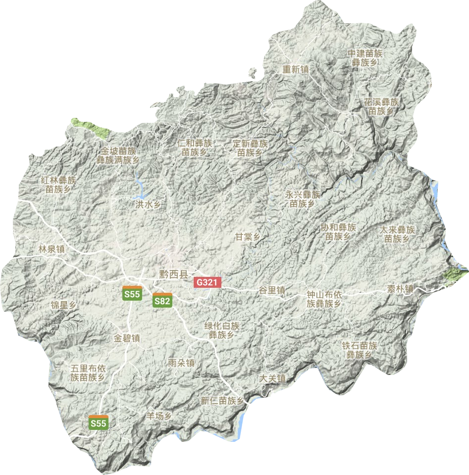 黔西縣地形圖