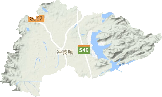 沖蔞鎮地形圖