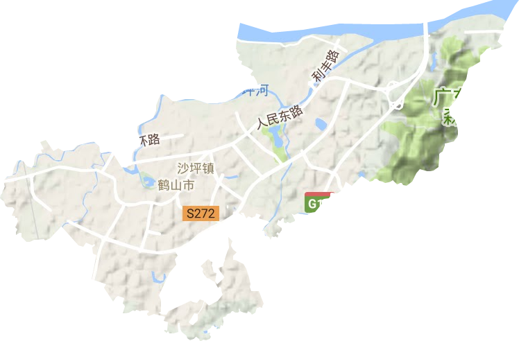 沙坪街道地形圖