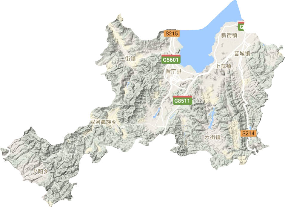 晉寧區地形圖