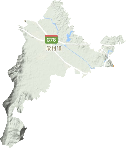 梁村鎮地形圖