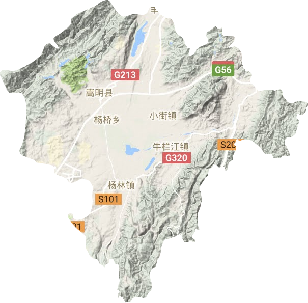 嵩明縣地形圖