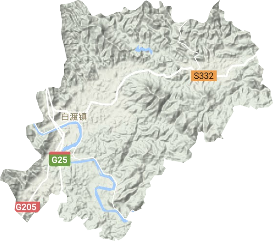 白渡鎮(zhèn)地形圖