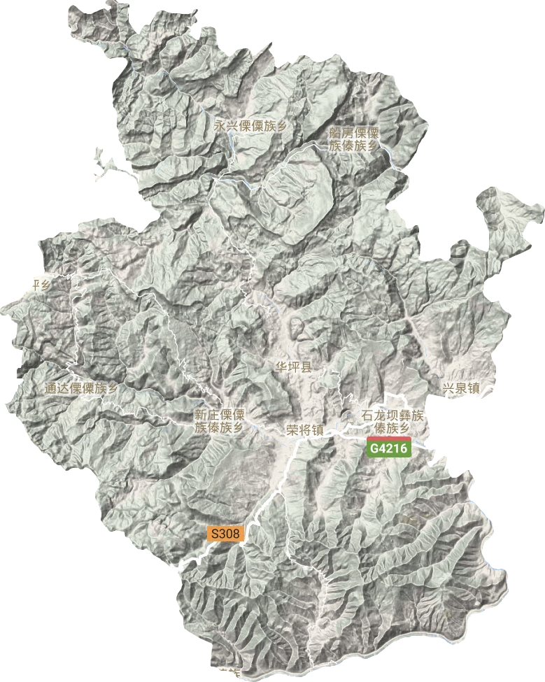 華坪縣地形圖