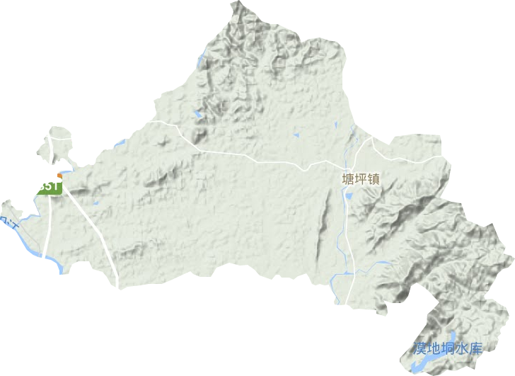 塘坪鎮地形圖