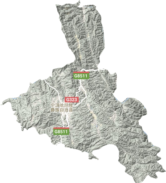 寧洱哈尼族彝族自治縣地形圖