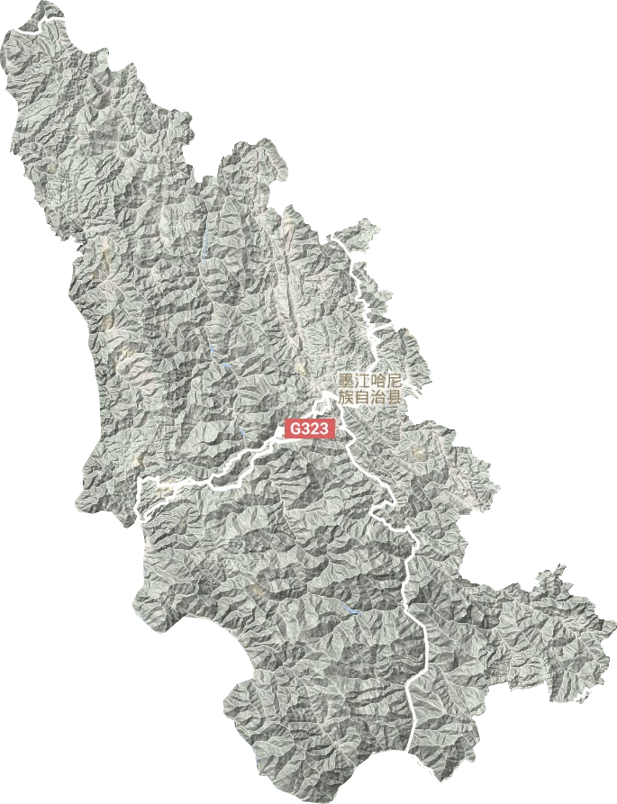 墨江哈尼族自治縣地形圖