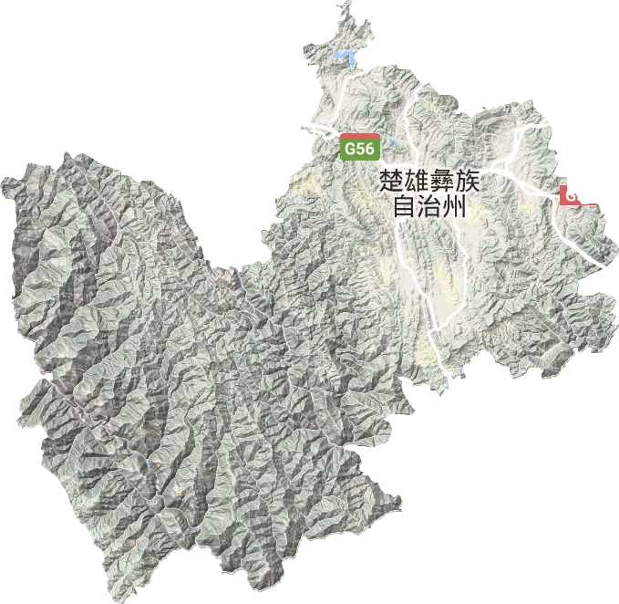 楚雄市地形圖