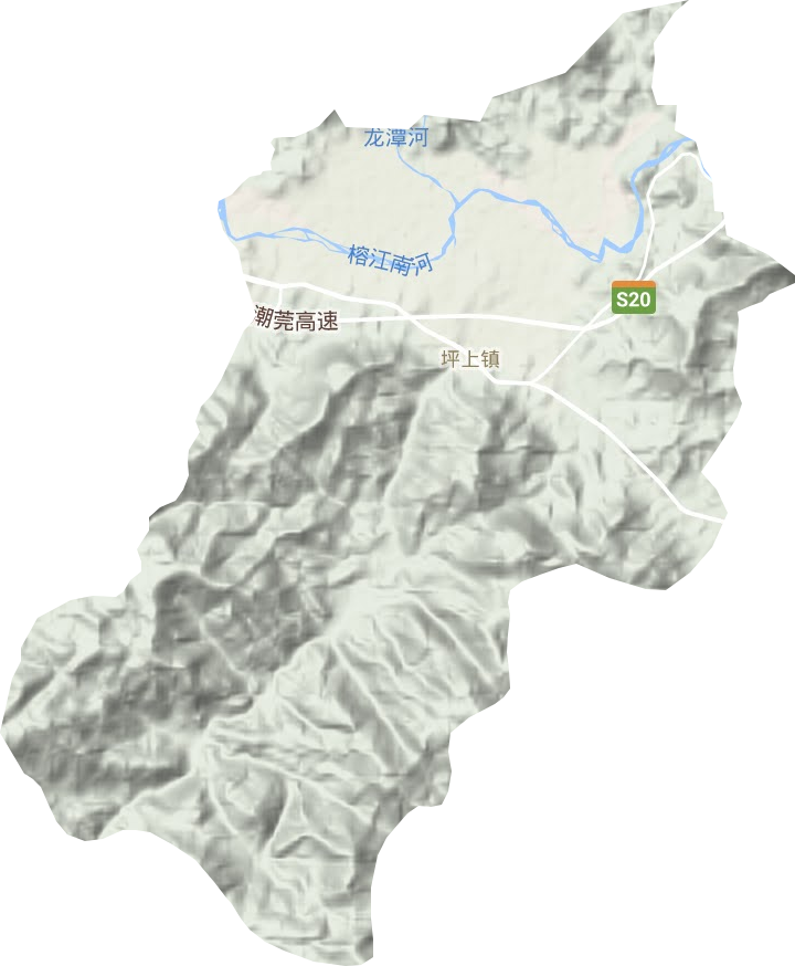 坪上鎮地形圖